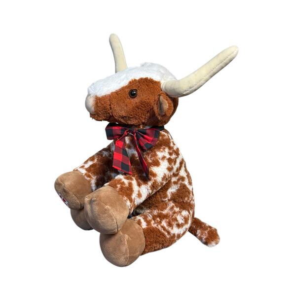 Build A Bear Texas Longhorn Spotted Bull Steer Cow Plush Stuffed Animal Toy 14” - Picture 2 of 8